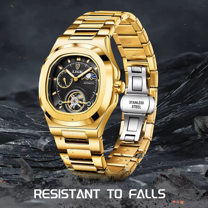 Fashion Square Automatic Watch for Men Casual Business Watch Men Waterproof Tourbillon Mechanical Wristwatches Reloj Hombre - RareFindGifts