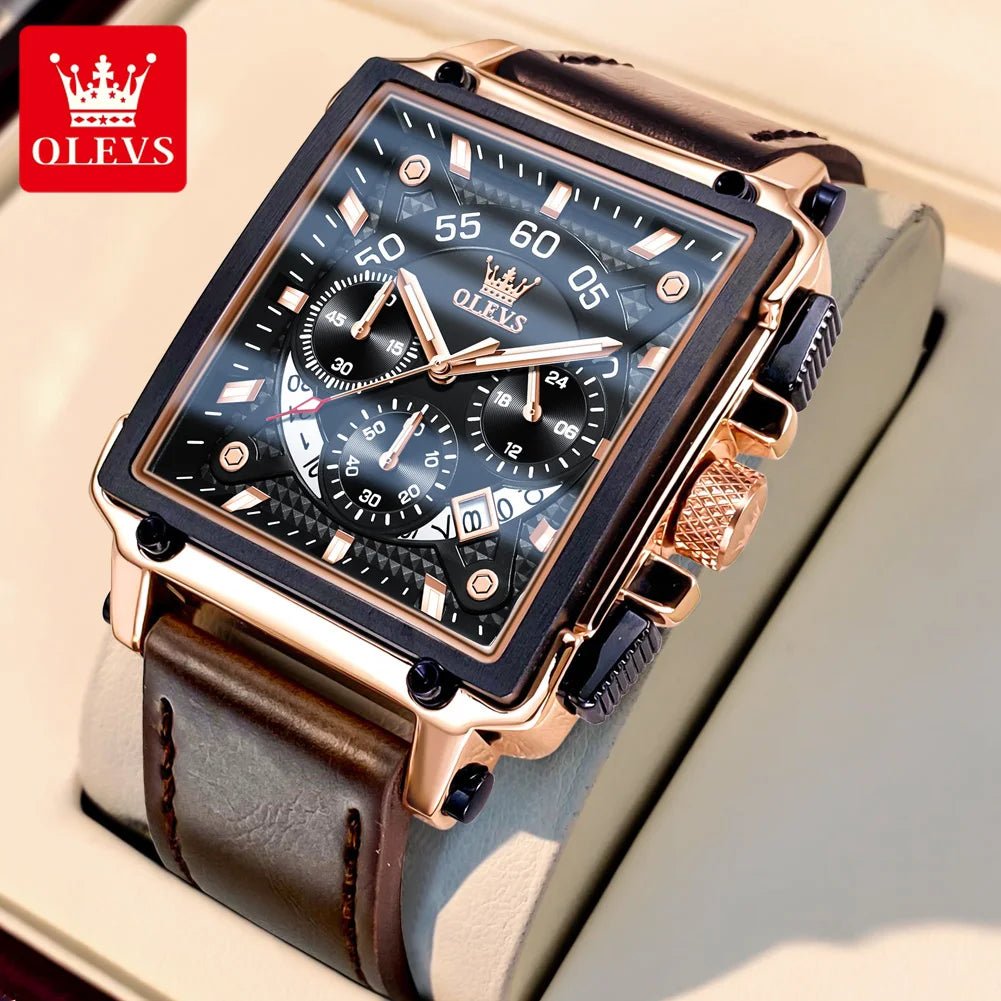 Luxury Men Watch Waterproof Square Watch for Men Luminous Top Brand Quartz Wristwatch Fashion Watch Man Luxury Original - RareFindGifts