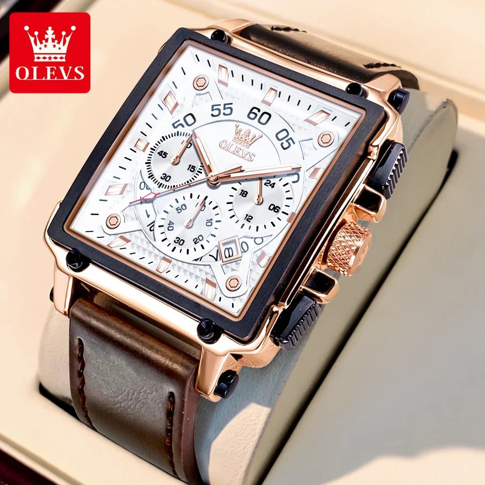 Luxury Men Watch Waterproof Square Watch for Men Luminous Top Brand Quartz Wristwatch Fashion Watch Man Luxury Original - RareFindGifts