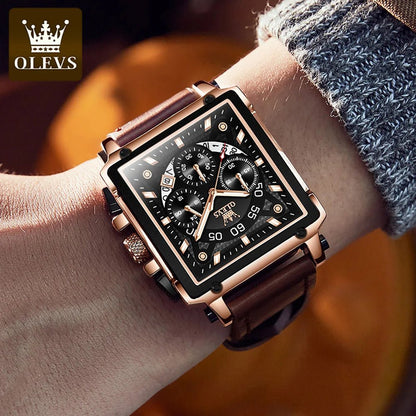 Luxury Men Watch Waterproof Square Watch for Men Luminous Top Brand Quartz Wristwatch Fashion Watch Man Luxury Original - RareFindGifts