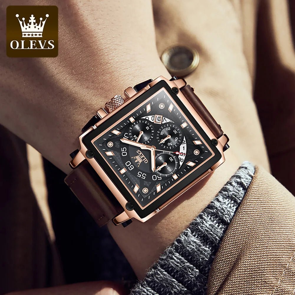 Luxury Men Watch Waterproof Square Watch for Men Luminous Top Brand Quartz Wristwatch Fashion Watch Man Luxury Original - RareFindGifts