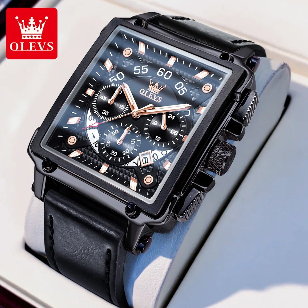 Luxury Men Watch Waterproof Square Watch for Men Luminous Top Brand Quartz Wristwatch Fashion Watch Man Luxury Original - RareFindGifts