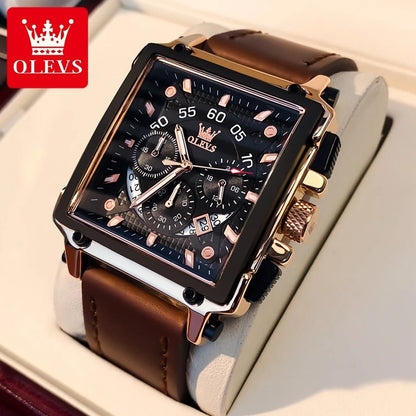 Luxury Men Watch Waterproof Square Watch for Men Luminous Top Brand Quartz Wristwatch Fashion Watch Man Luxury Original - RareFindGifts