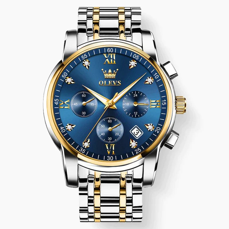 OLEVS Luxury Chronograph Watch for Men – Stainless Steel, Luminous, Waterproof & Business - Ready - RareFindGifts